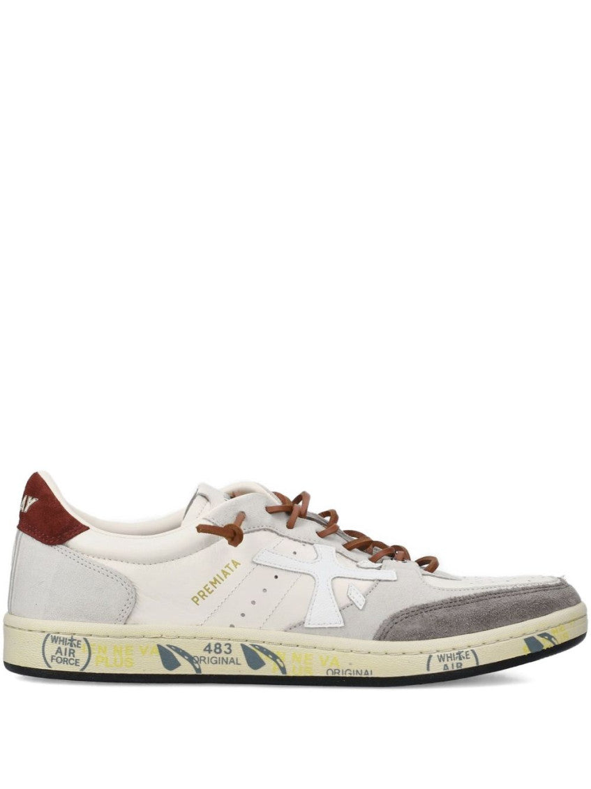 White Color-Block Sneakers 1