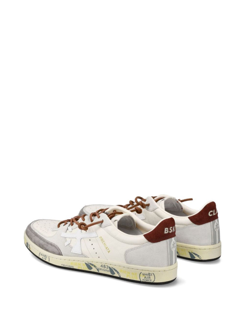 White Color-Block Sneakers 3