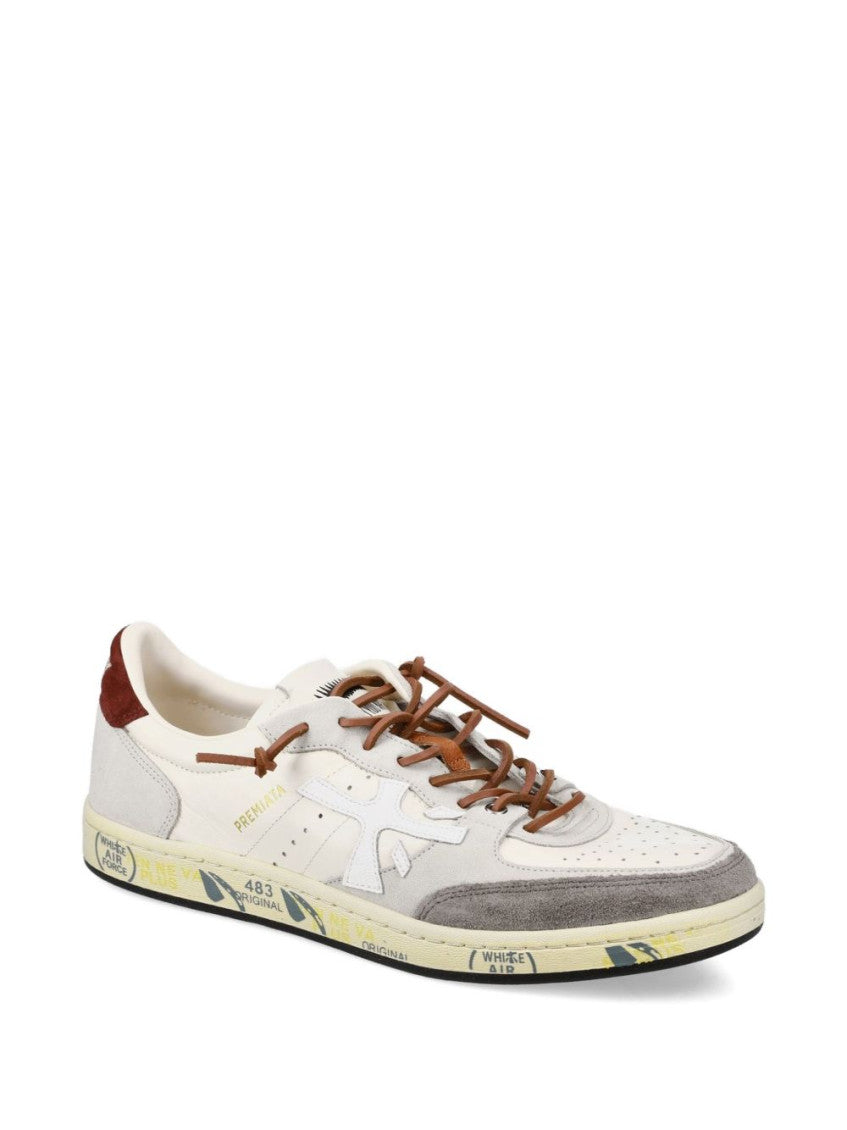 White Color-Block Sneakers 4