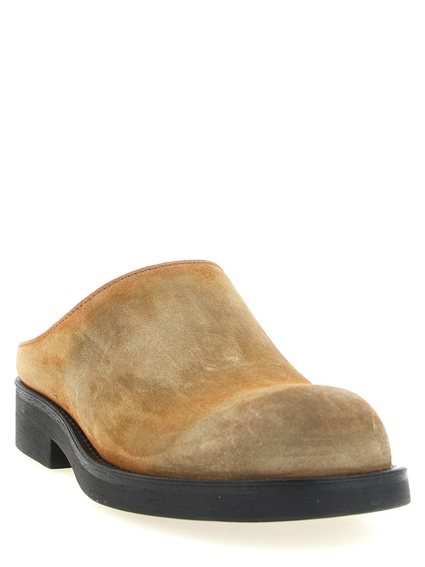 Beige Suede Mules 2