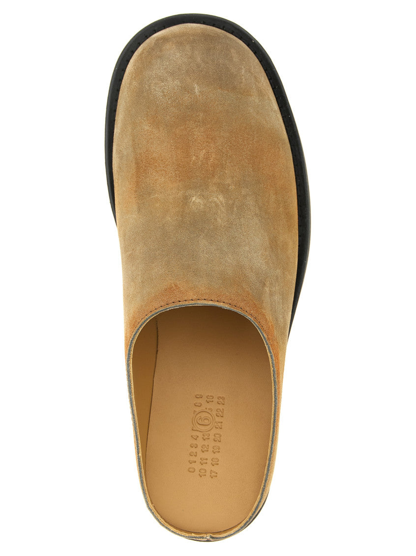 Beige Suede Mules 4