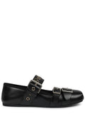 Black Leather Ballet Flats 1
