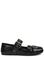 Black Leather Ballet Flats 1