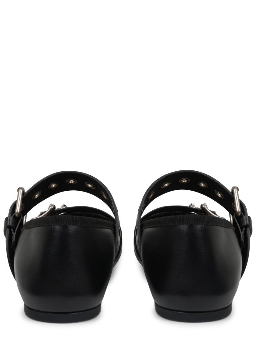 Black Leather Ballet Flats 4