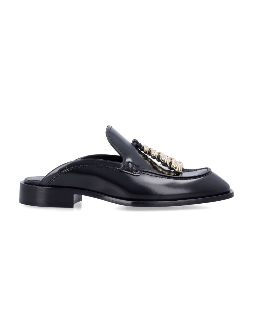 Black Leather Mules 1