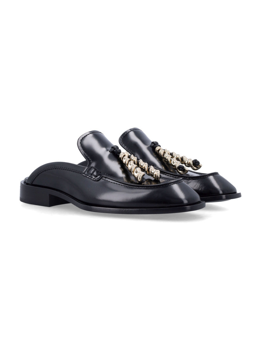 Black Leather Mules 2