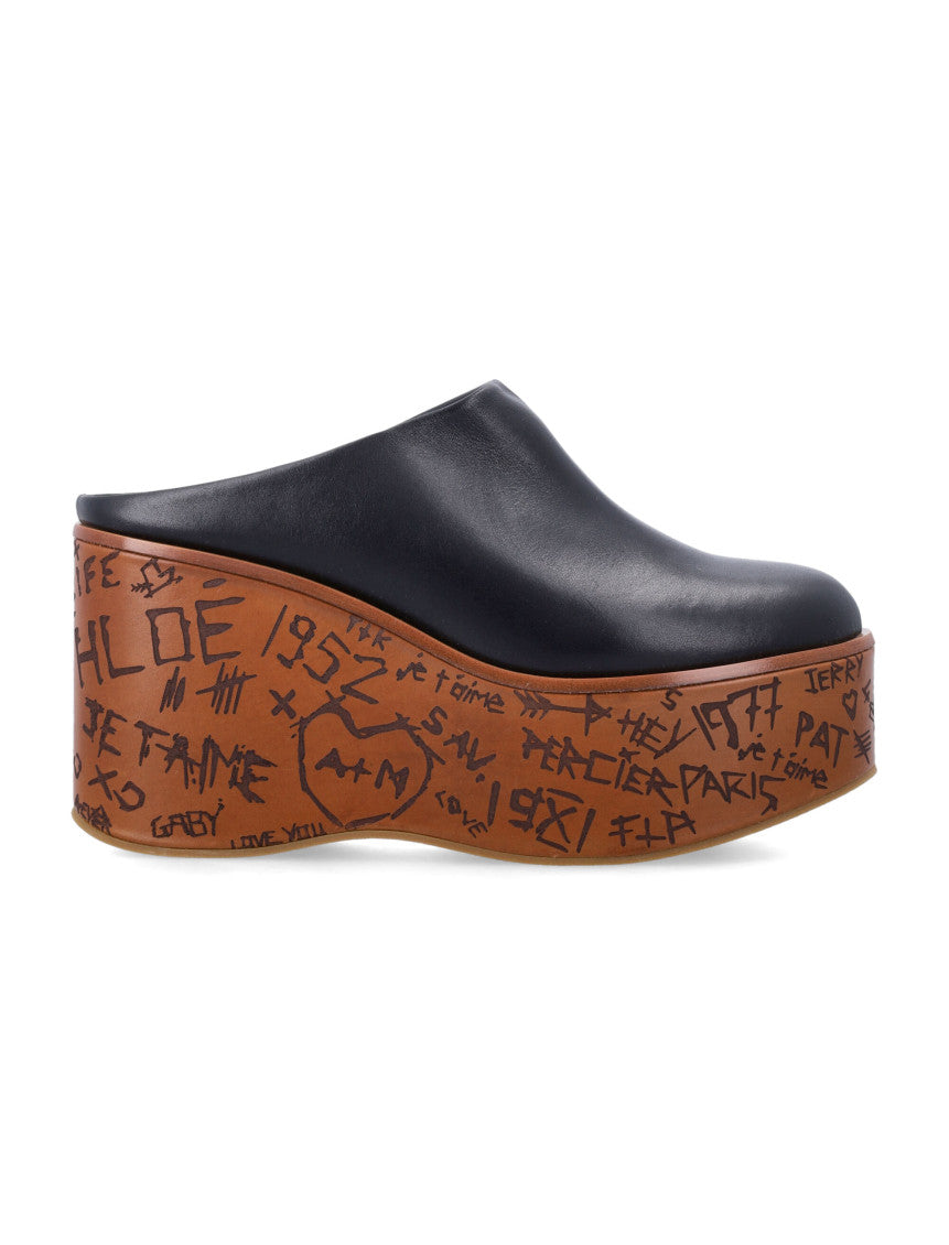 Black Leather Wedges 1