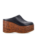 Black Leather Wedges 1