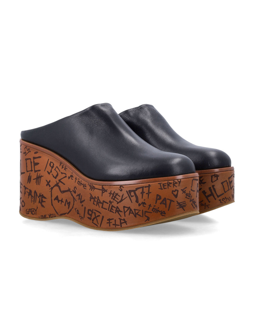 Black Leather Wedges 2