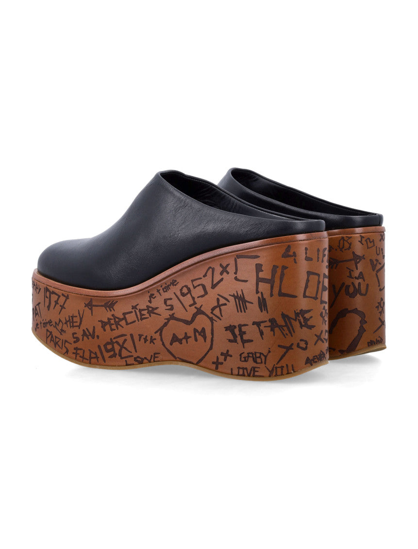 Black Leather Wedges 3