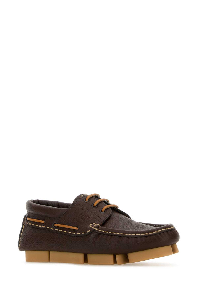 Dark Brown Leather Deck Loafers 2