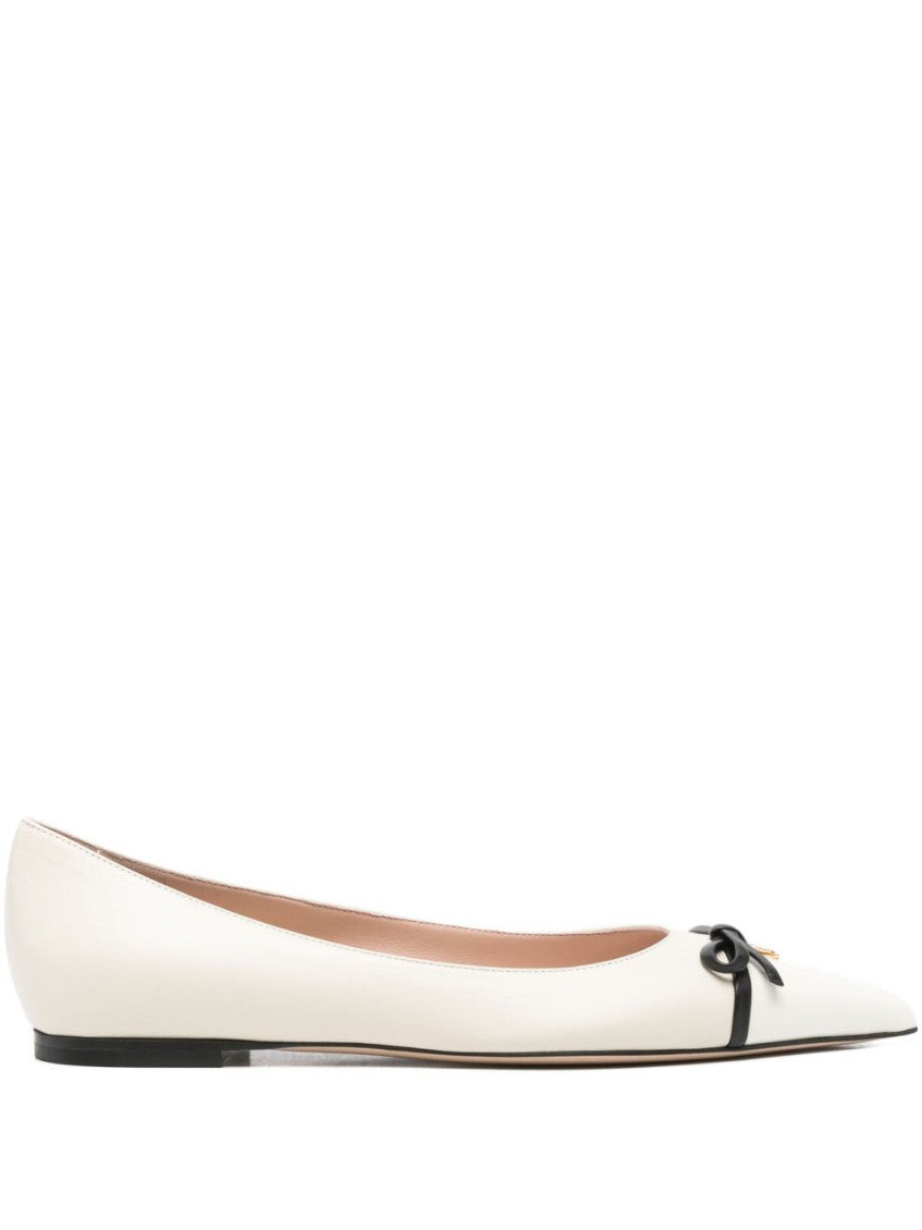 White Leather Ballet Flats 1