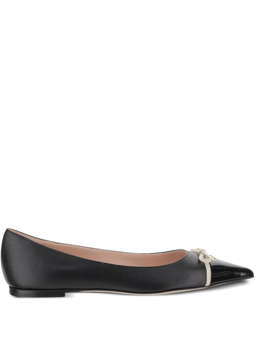 Black Leather Ballet Flats 1