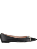 Black Leather Ballet Flats 1