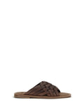 Brown Woven Leather Sandals 1