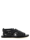 Black Braided Leather Sandals 1