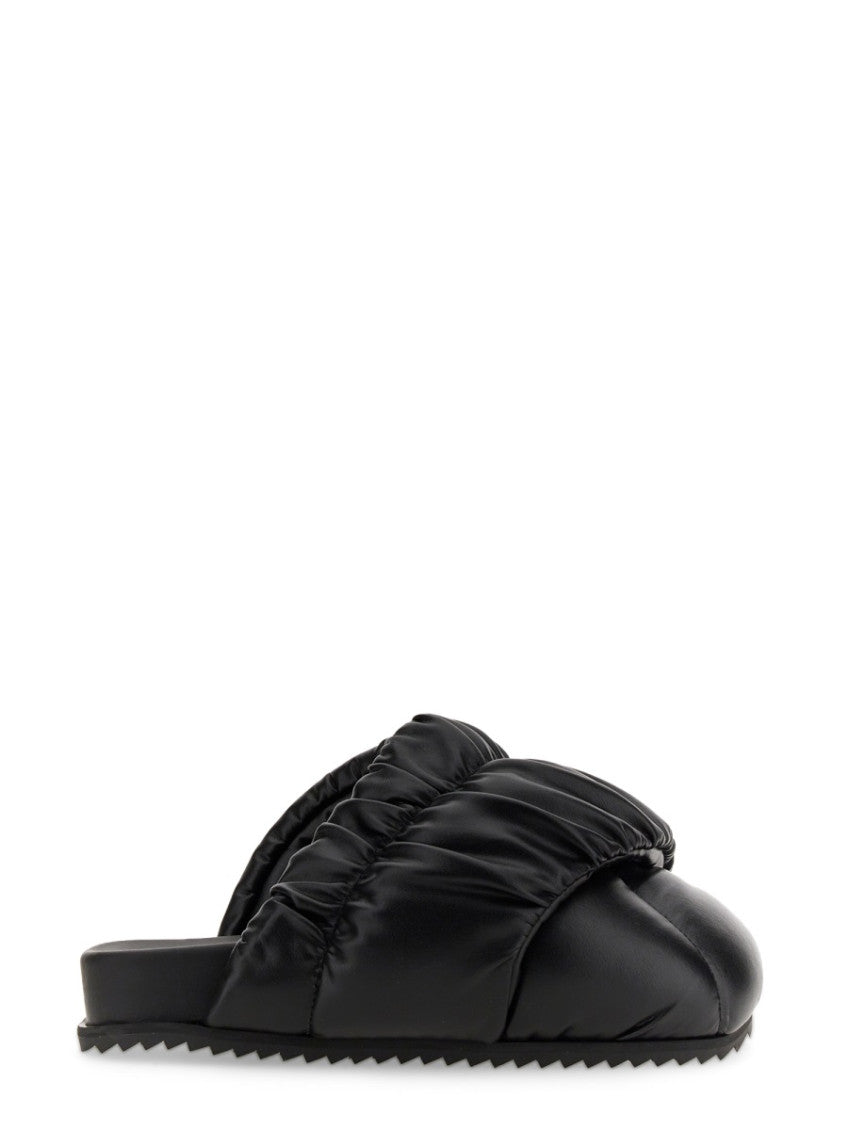 Black Tent Quilted Sandals 1