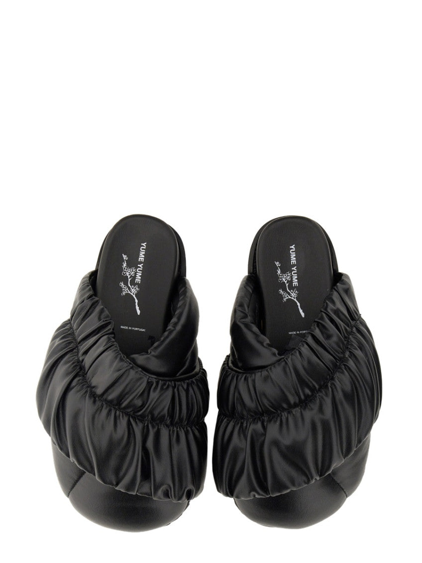 Black Tent Quilted Sandals 2