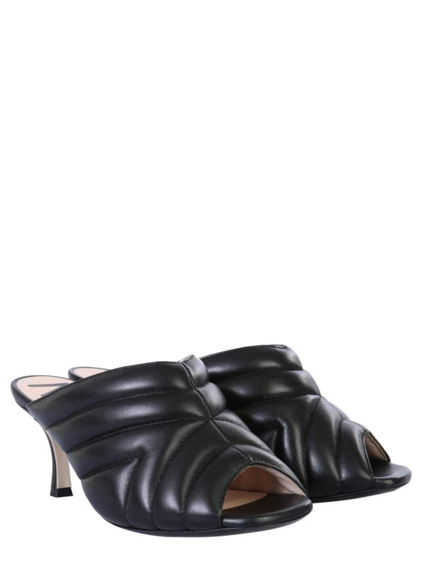 Black Quilted Leather Heels 2