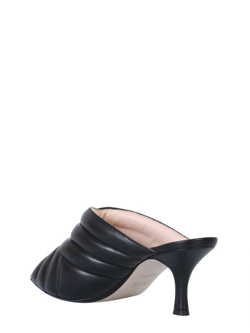 Black Quilted Leather Heels 4