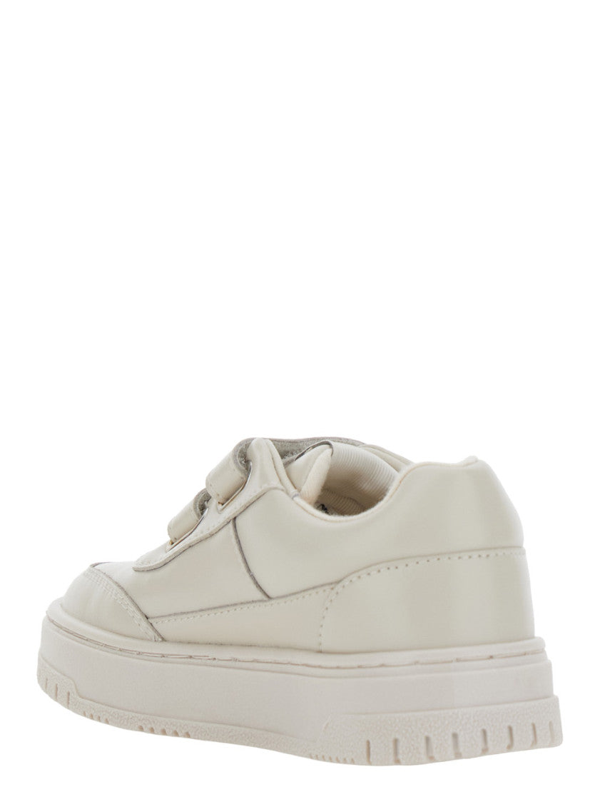 Boys Beige Double Velcro Sneakers 3