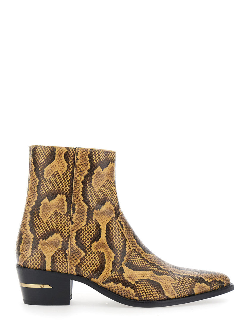 Brown Embossed Ryder Boots 2