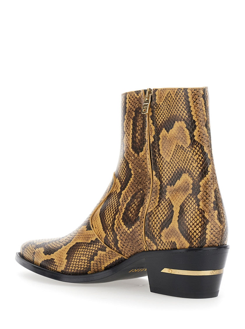 Brown Embossed Ryder Boots 3