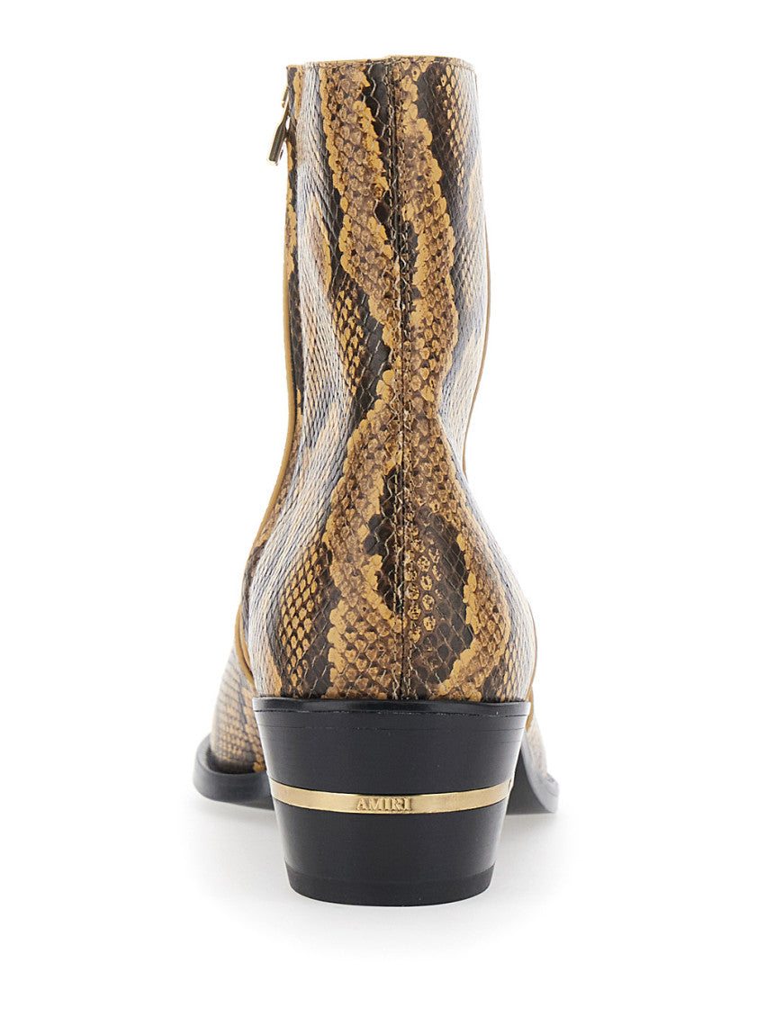 Brown Embossed Ryder Boots 4