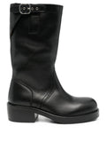 Black Leather Biker Boots 1