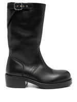 Black Leather Biker Boots 1