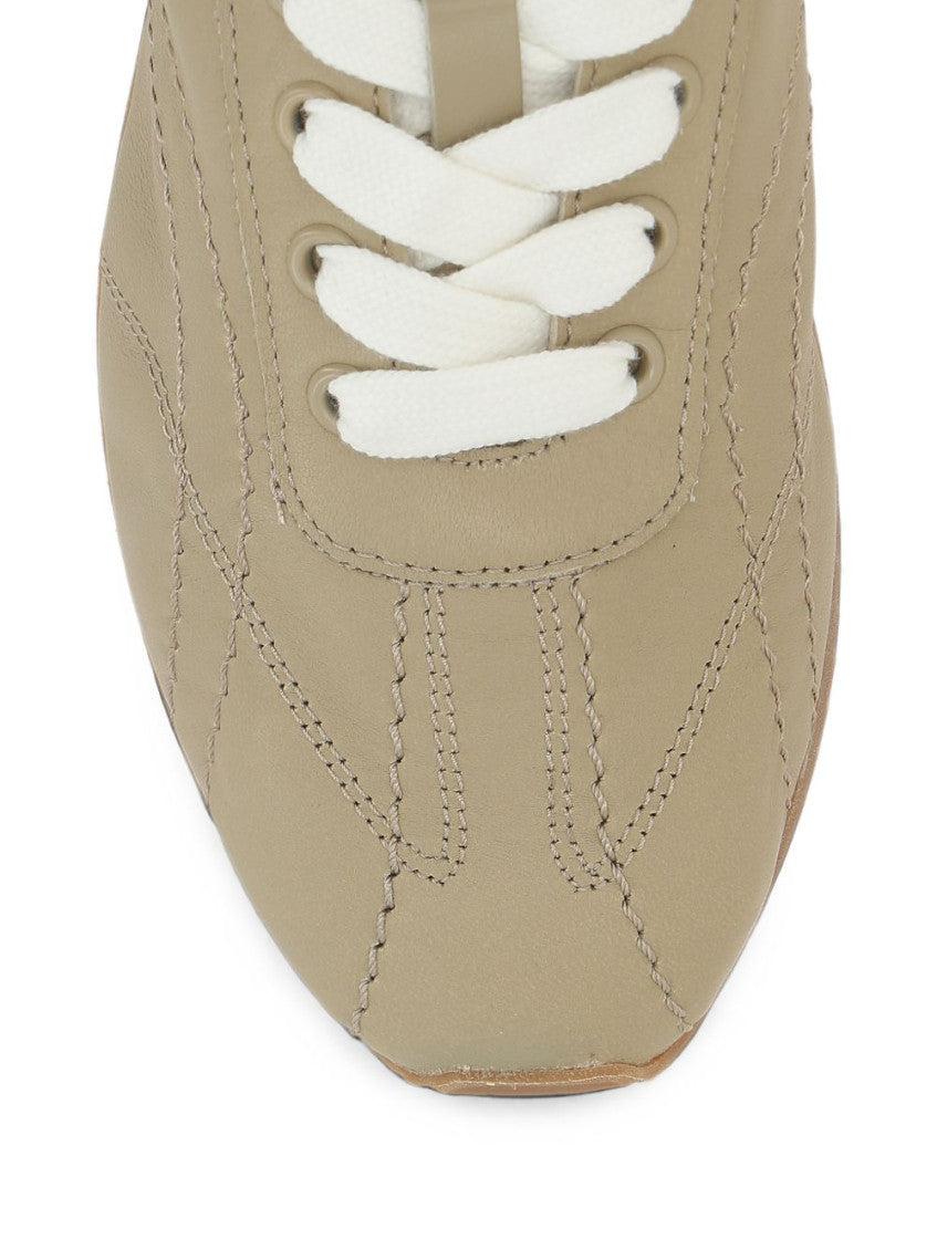 Beige Flex Leather Sneakers 2