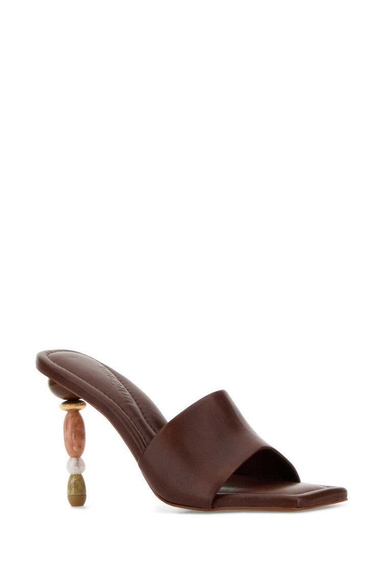 Brown Leather Mahina Heels 2