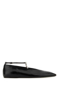 Black Leather Ballet Flats 1