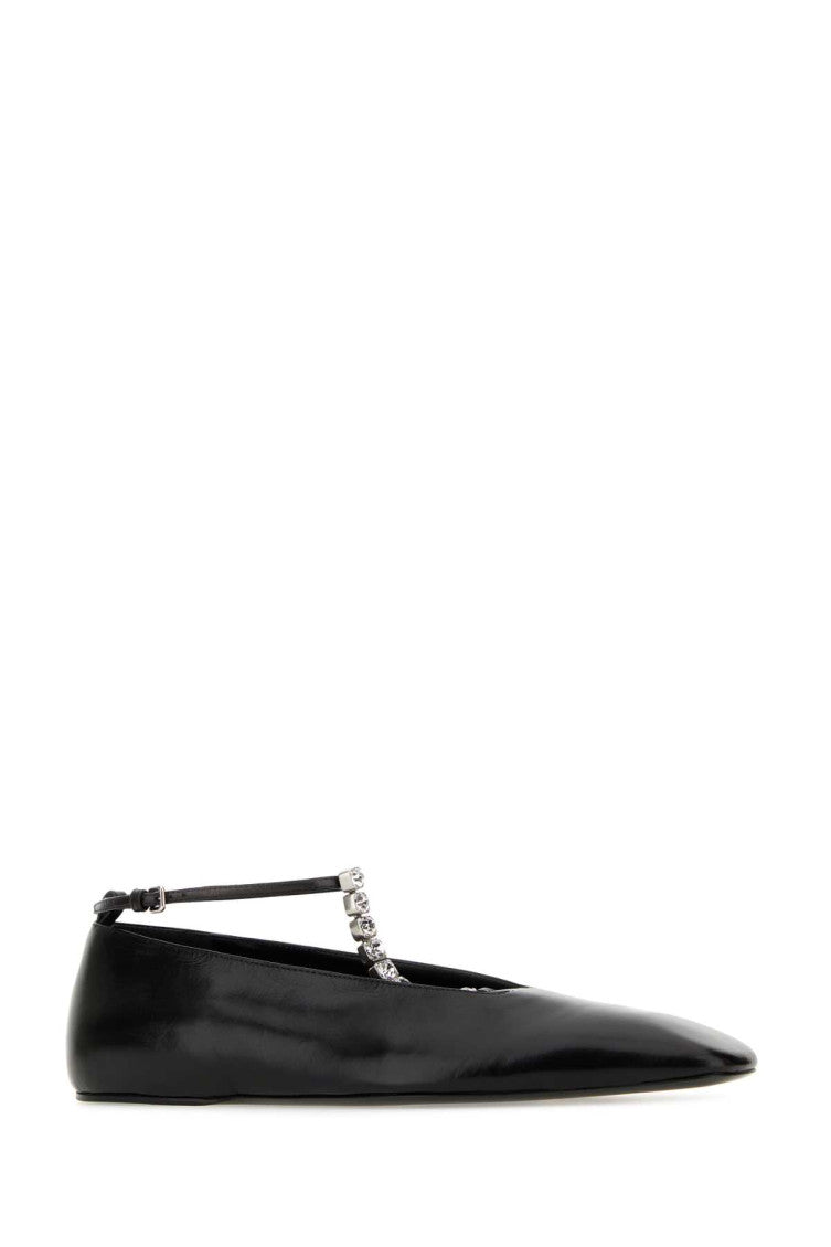 Black Leather Ballet Flats 2