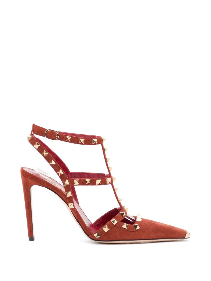 Orange Studded Pumps 1