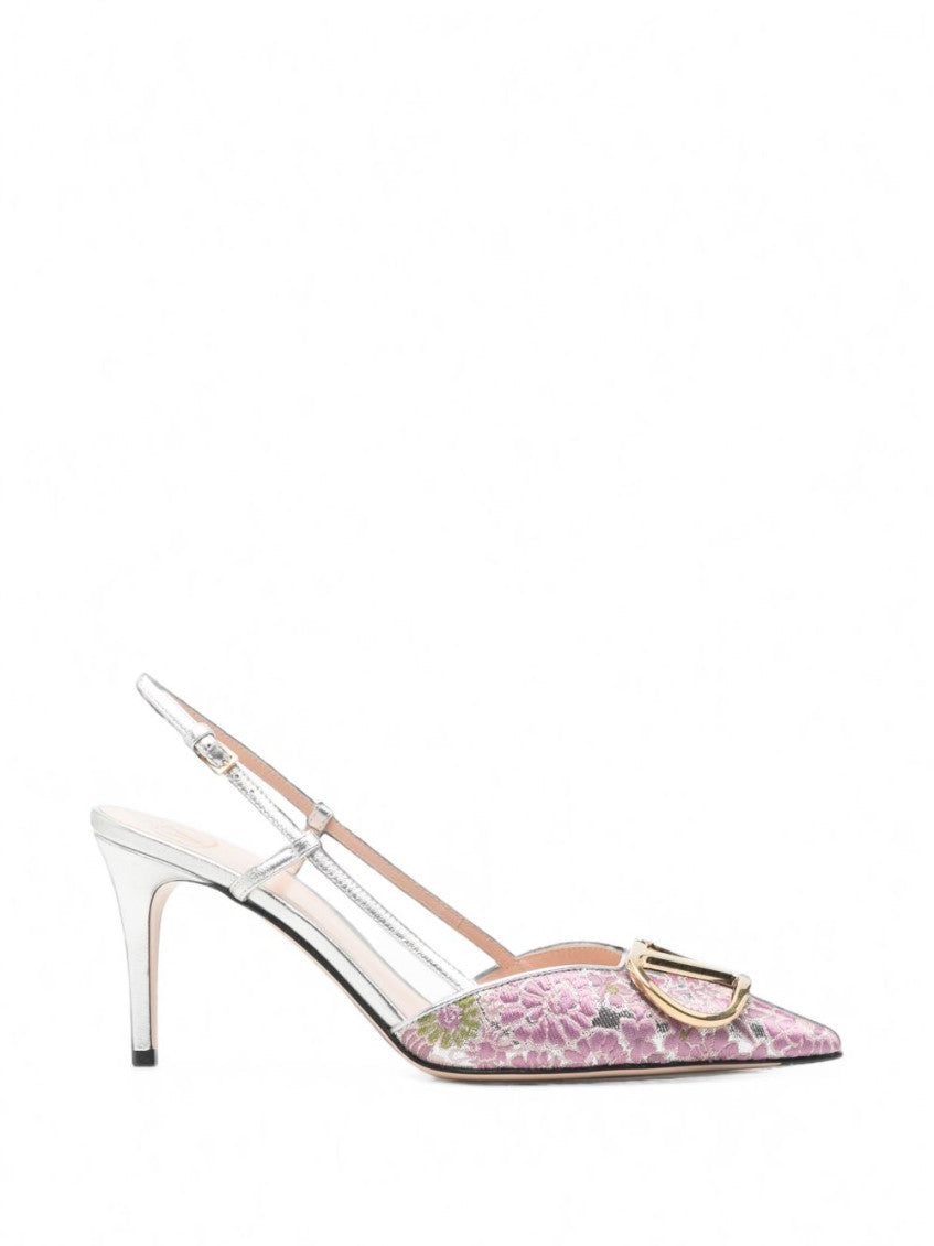 Pink Embroidered Pumps 1