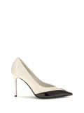 White Color Block Classic Pumps 1