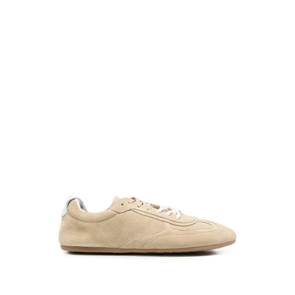 Beige Logo Classic Sneakers 1