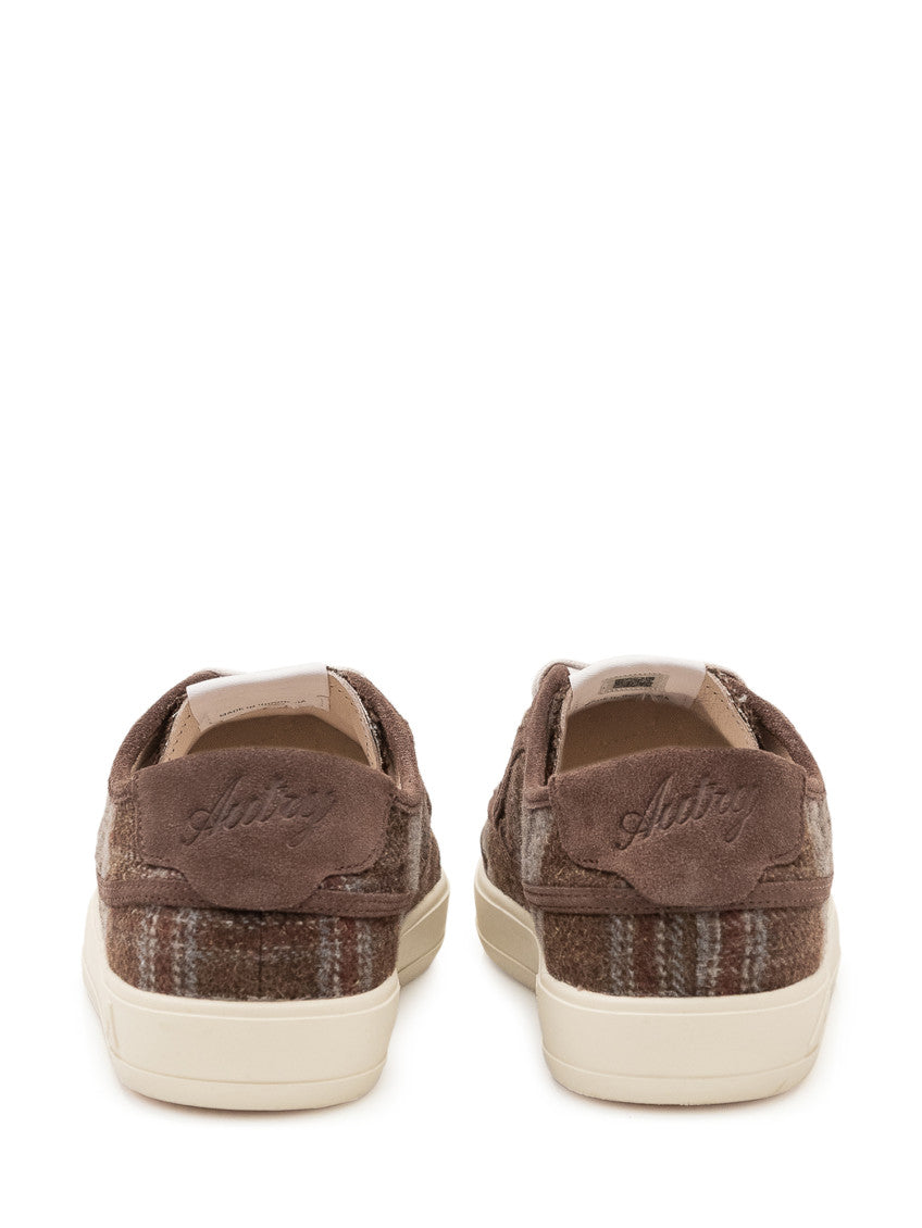 Dark Brown Textured Vintage Sneakers 3