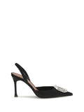 Black Embellished Camelia Pumps 1