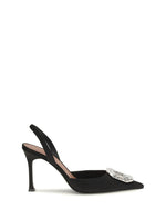 Black Embellished Camelia Pumps 1