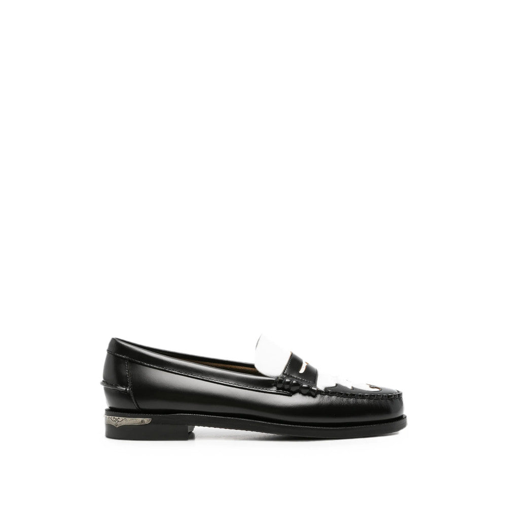 Black Color Block Loafers 1