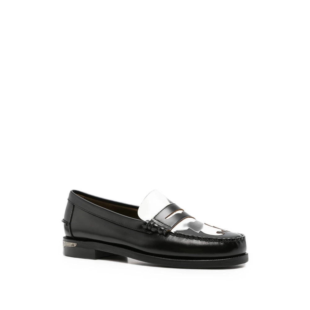 Black Color Block Loafers 2