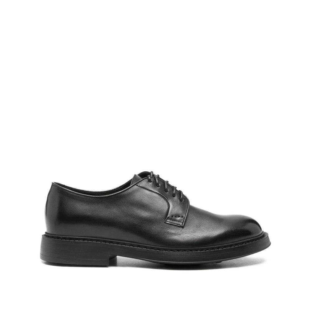 Black Leather Lace Up  Shoes 1