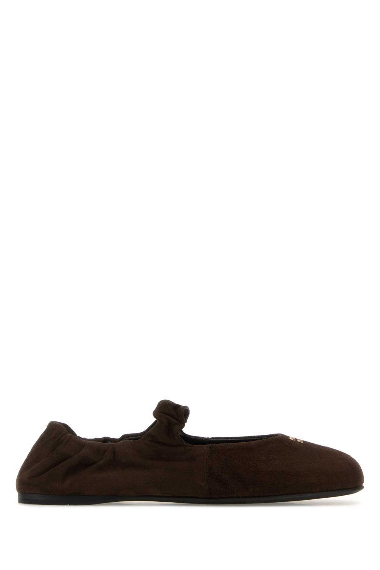 Dark Brown Suede Ballet Flats 1