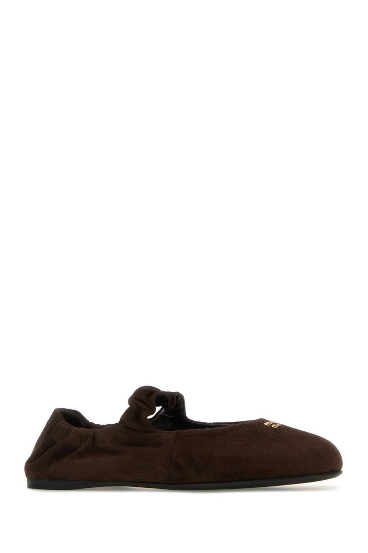 Dark Brown Suede Ballet Flats 2