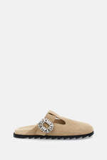 Beige Round-toe Mules 1