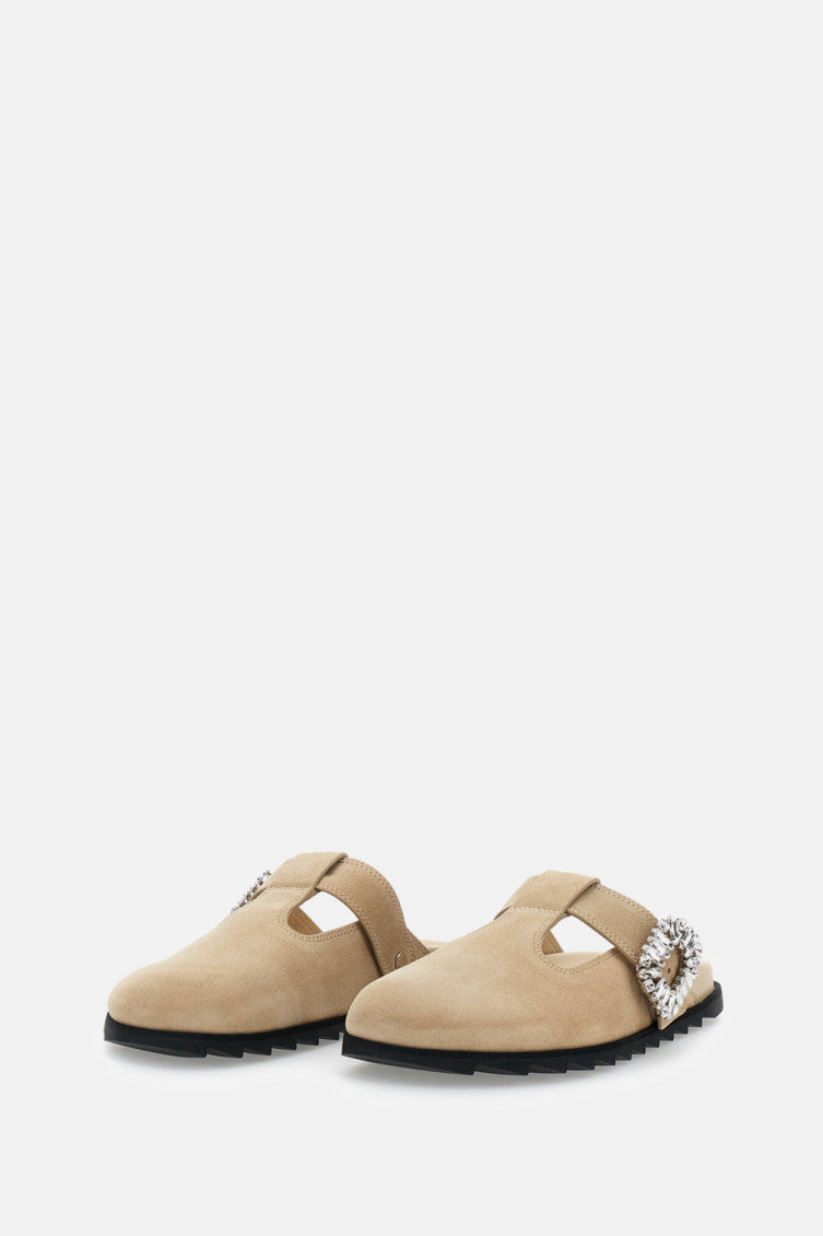 Beige Round-toe Mules 2