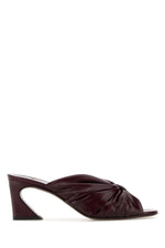 Burgundy Leather Heels 1