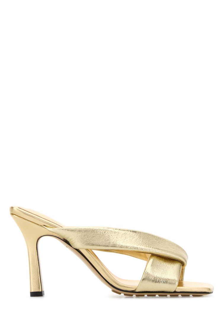 Golden Leather Heels 1